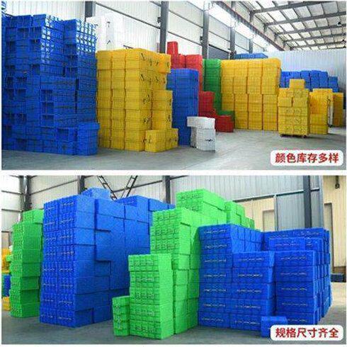 新款塑料筐长方形加厚带盖塑料收纳箱大E号胶箱物流周转箱500-250