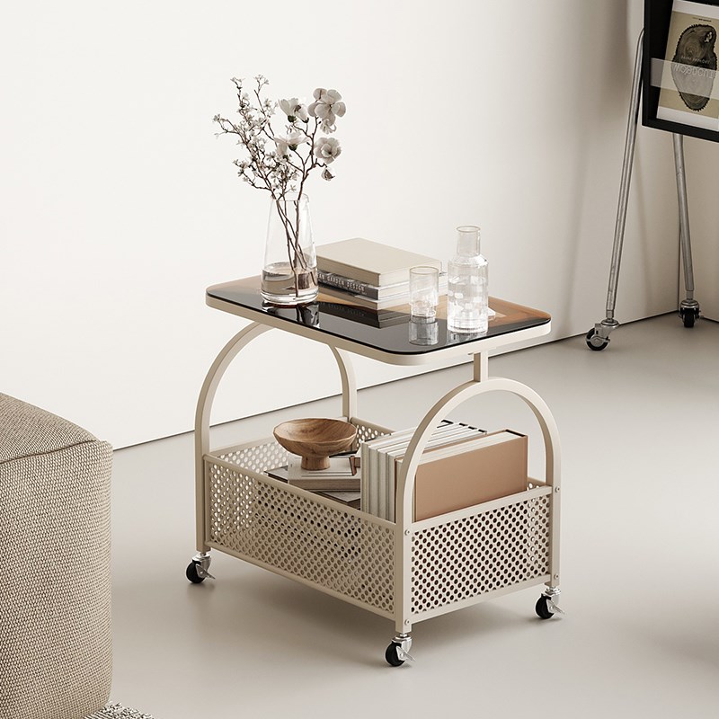 创意沙发边几小推k车可移动奶油风小户型置物架带轮简约小茶几