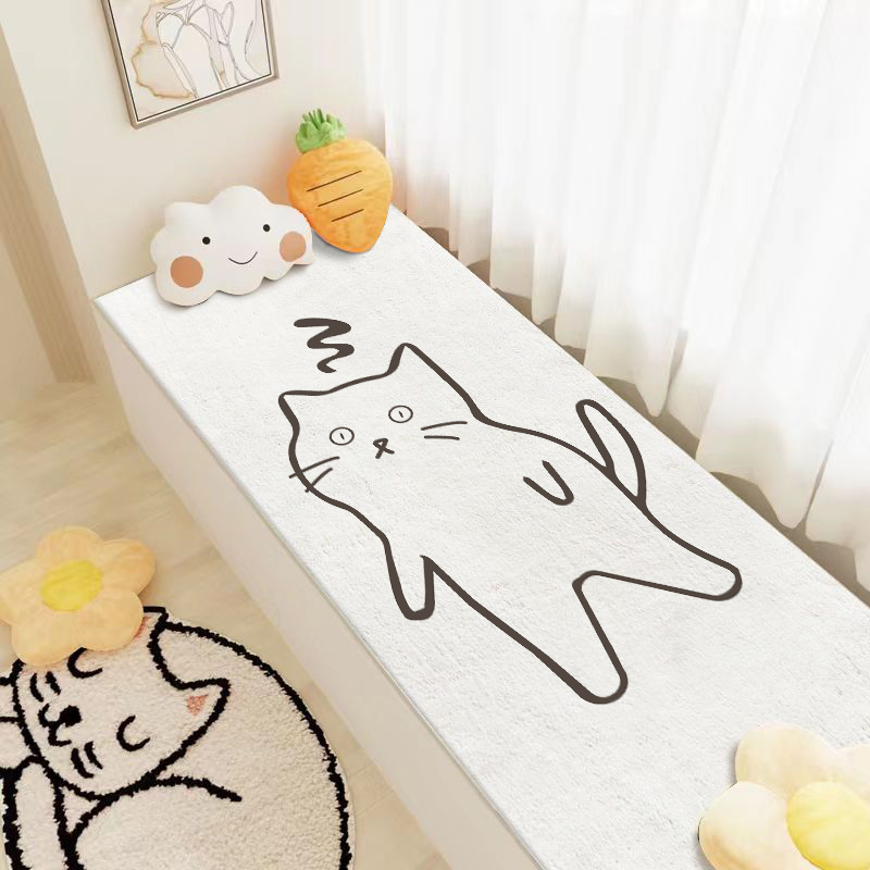 主卧飘窗垫窗台垫2l022新款毛绒阳台is风坐垫子网红四季款可机洗