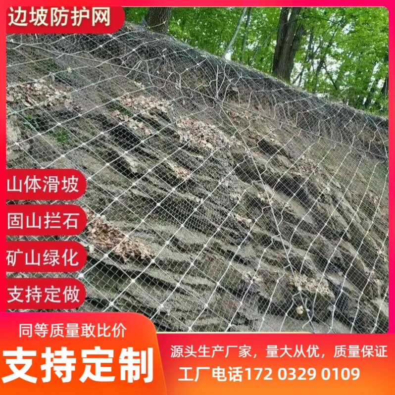 不锈钢丝网纲3i04护栏围栏边坡防护网被动网河堤护坡防汛网拦石网