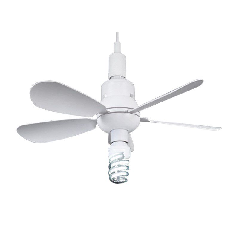 新款可拆叶可便换灯泡静音遥控2.4G风扇灯E27螺口吊W扇扁插风扇灯