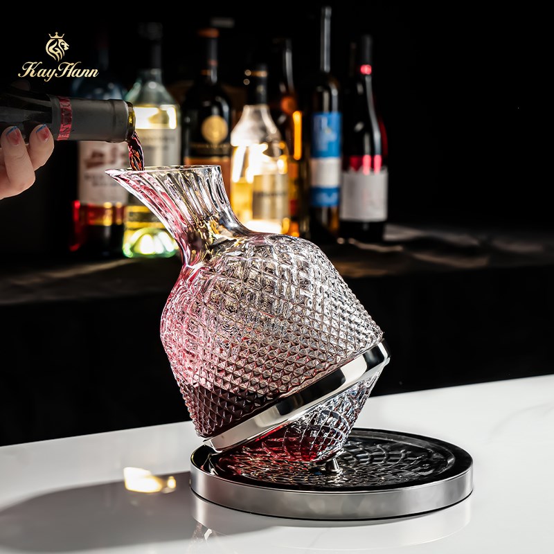 轻奢高档水晶红酒杯醒酒器高级z感德国进口工艺酒杯勃艮第杯子2个