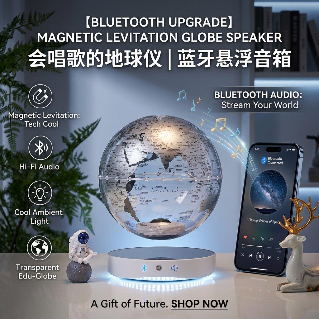 AR磁浮地球仪3D立体发光智能益教音响六一儿童节创意桌面摆件初中