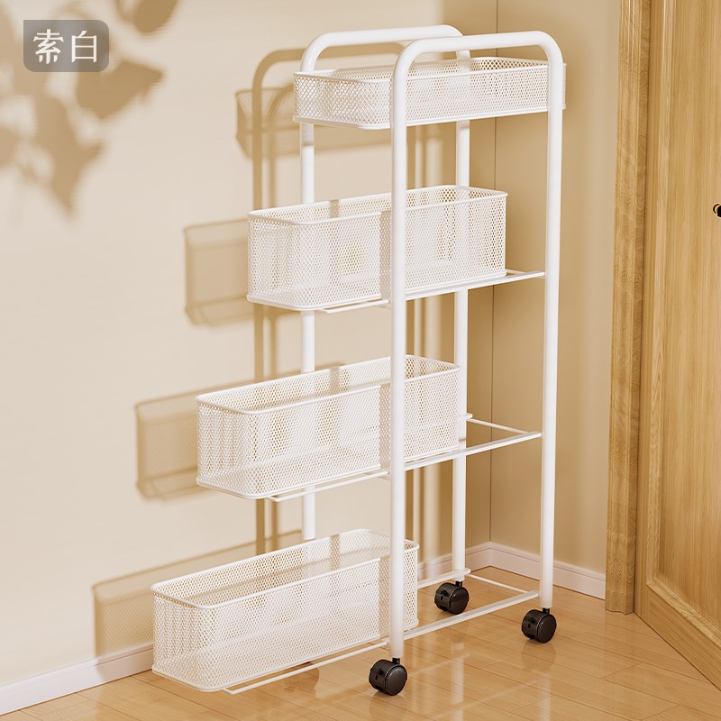 门后置物架夹缝收纳沙发后超薄z置物架厨房窄柜化妆室浴室极窄带