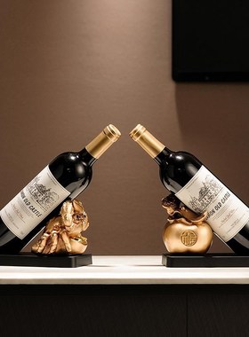 螃蟹柿子葡萄红j酒架酒柜装饰品摆件餐边柜轻奢高档有钱有势礼品