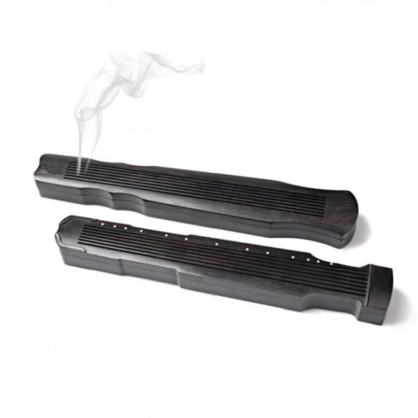 黑檀鸡翅木古琴卧香炉 线香炉便携式卧香盒 长款线香礼佛用具