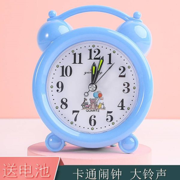 卡通儿童闹钟小学生专用简约网红床头宿舍可爱小闹铃时钟表大铃声
