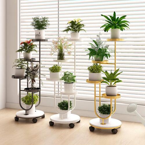 轻奢花架子客厅落地花架多层铁艺花盆托架阳台创意多肉展示置物架