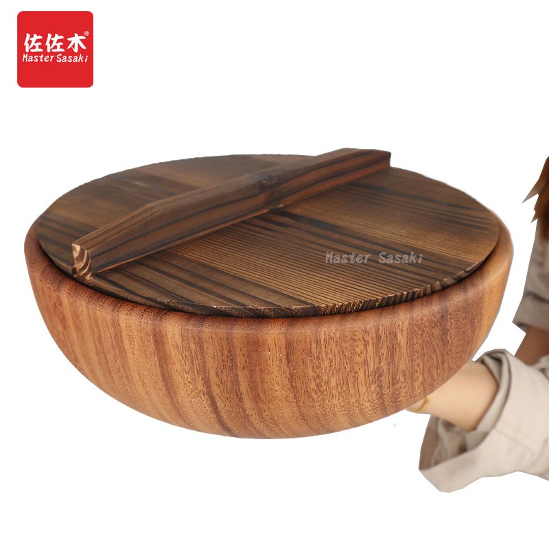 木制面碗整木带盖汤碗和面盆揉面木盆不粘面发面盆日W式大木盆沙