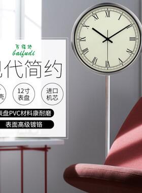 12寸现代简约落地钟客厅时尚创意立钟座钟时钟立式钟表静音石英钟