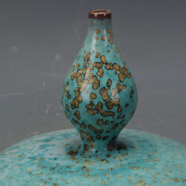 宋代钧窑炉钧釉葫芦瓶古董古玩玄关装饰品陶瓷新中式花瓶禅意摆件