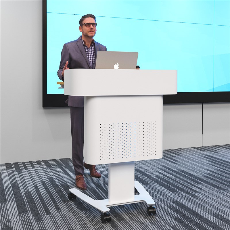 移动演讲台学校讲台气动升降讲台桌报告发言台培T训接待会议室讲