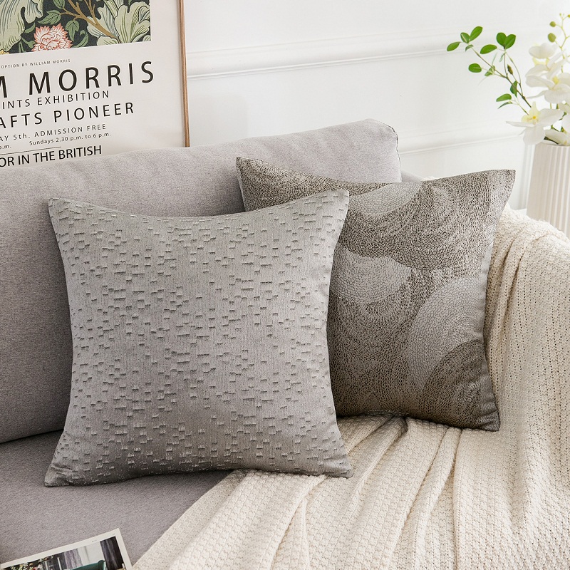 抱枕套55x55clm大尺寸床背客厅沙发后背靠垫阳台飘窗靠枕不含芯灰