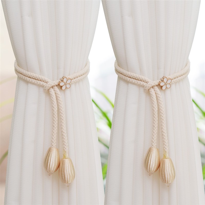 窗帘绑带绑饰扎h束带捆绑绳简约纱帘门帘小清新花朵窗帘扣K-356