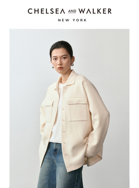 Chelsea and Walke沈梦辰推荐经典袋饰羊毛衬衫夹克