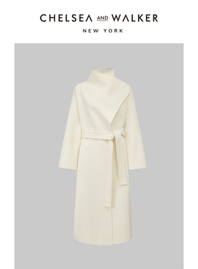 Chelsea and Walker博主推荐时尚大翻领长款高级慵懒全羊毛呢大衣