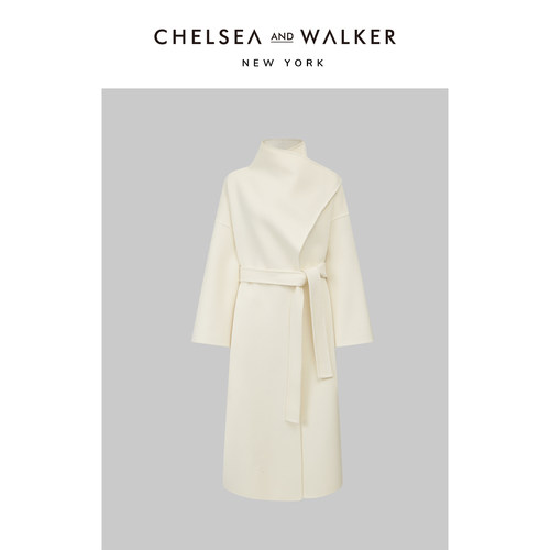 Chelsea and Walker新年战袍时尚大翻领长款高级大女主羊毛呢大衣