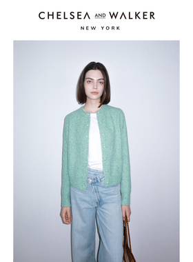 Chelsea and Walker复古慵懒风宽松毛针织开衫女秋冬新款内搭毛衣