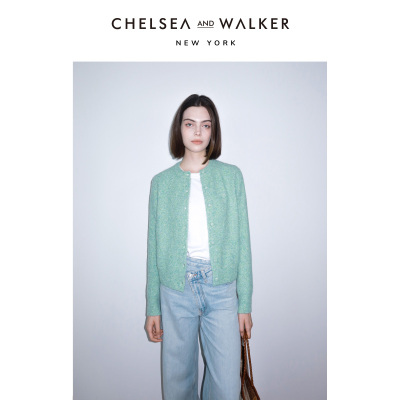 Chelsea and Walker春季新款毛衣慵懒风宽松毛针织开衫女百搭上衣
