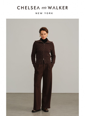 Chelsea and Walker羊毛长裤2025冬季新款醋酸高腰显瘦直筒休闲裤