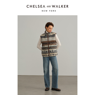 费尔岛摇粒绒马甲复古时髦两面穿外套 Walker吴昕推荐 Chelsea and