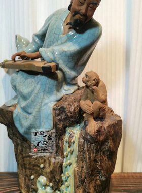 陶瓷工艺品 石湾公仔 高山流水 伯牙弹琴 全新的