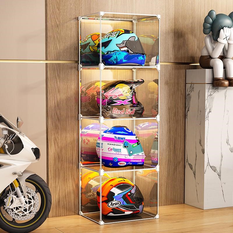 头盔收纳架子摩托车帽子柜家用放置架展示盒头盔摆放架落地收纳架