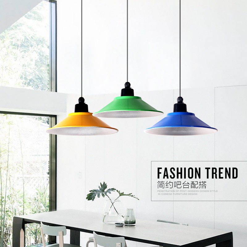 吊灯简约灯罩工业风单头喇叭吊灯健身房舞蹈房办公室展厅超市工厂