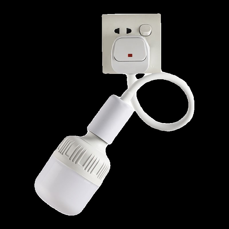 LED超亮节能E27螺口灯泡插座灯带开关插电卧室床头阅读照明插头灯