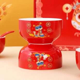 开业小礼品年商务礼盒装餐具送人蛇本命年碗筷高档碗回礼年肖生新