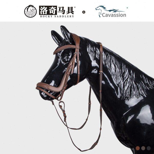 cavassion牛皮水勒缰 马体工程款缰绳 骑马 马术洛奇马具8218105
