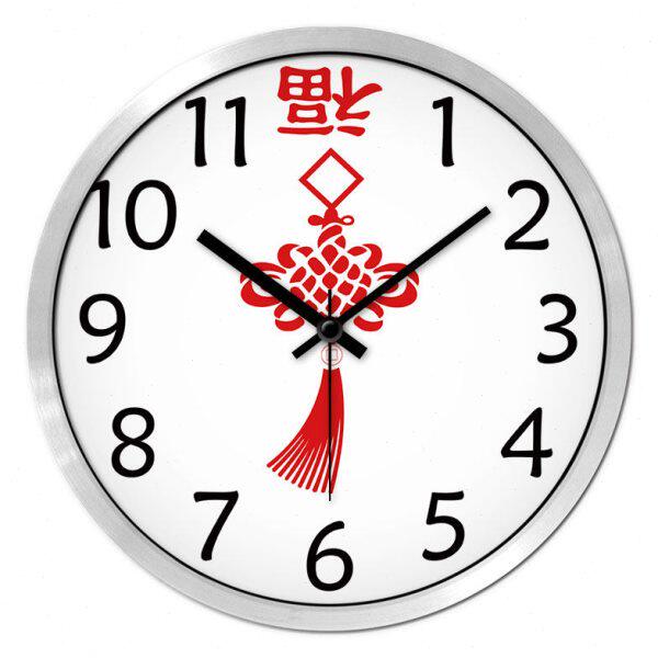 摩门挂钟中国结福到中国风挂表家里客厅创意卧室静音时钟石英钟表