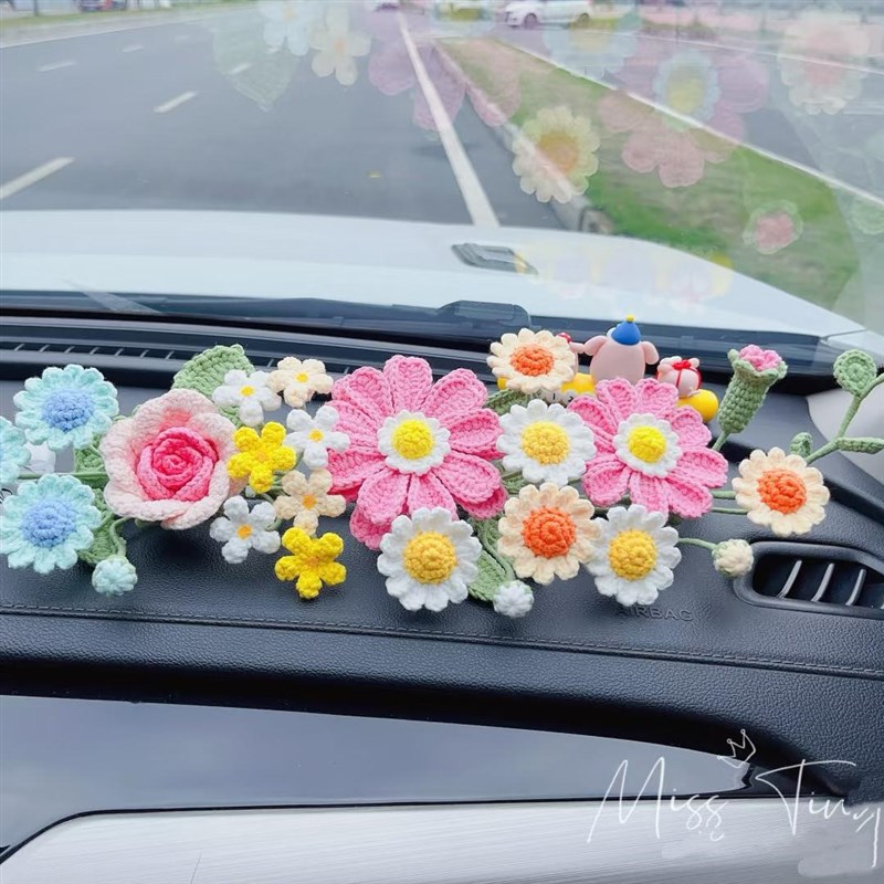 diy一路生花手工编织花束DIY材料包自制一路顺风摆件出风口夹全套