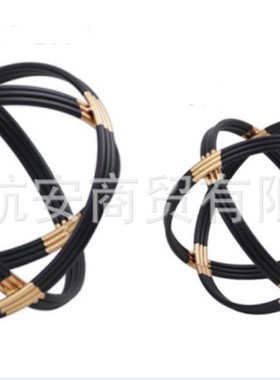 现代简约创意铁线球摆件铁艺w几何摆件样板房售楼处桌面书架饰品