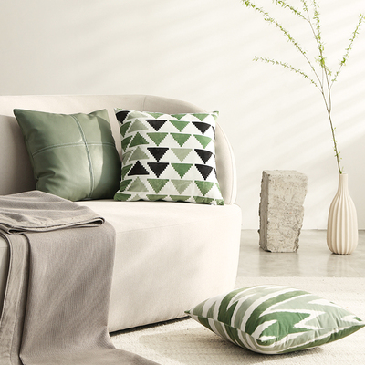 绿色心情沙发抱枕套不含芯客厅靠枕卧室床头大靠背垫腰Y靠轻奢高