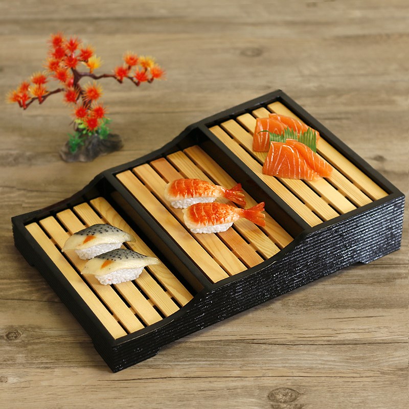 创意寿司刺身盒凉菜盘实木寿司刺身海鲜日式木P盛器酒店料理店餐
