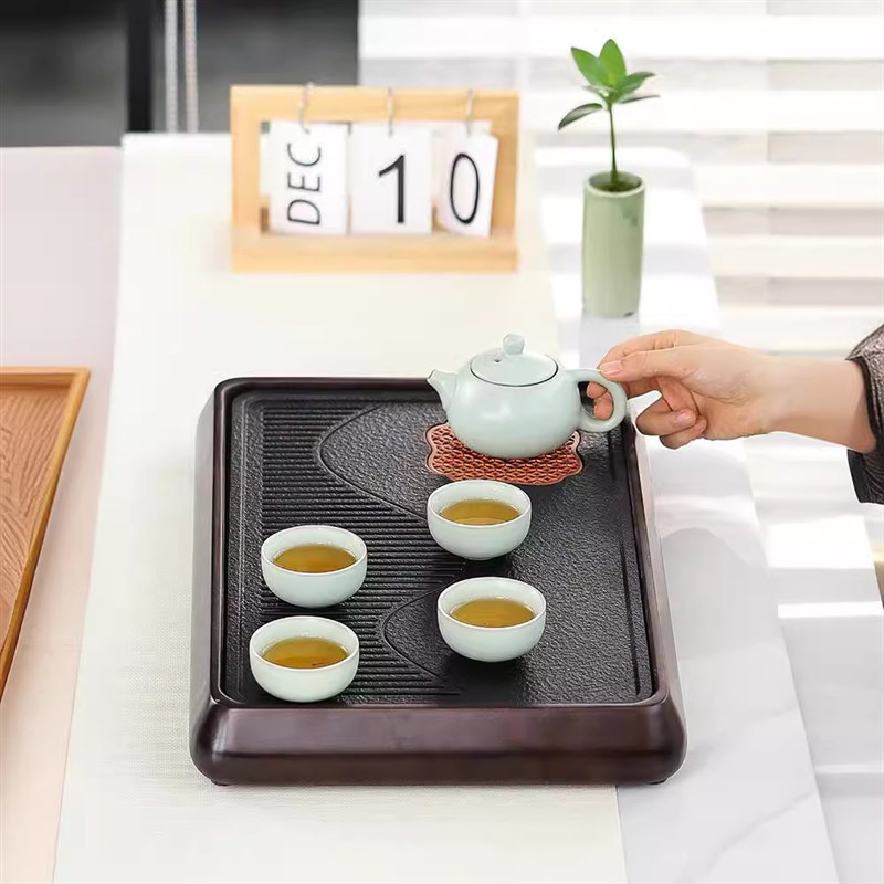 实木茶盘家用客厅高档p小型茶台茶具茶托盘办公室用防乌金石干泡