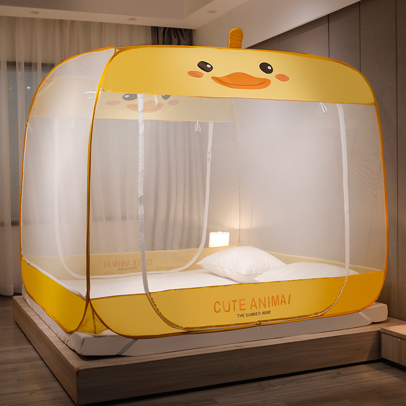 免安装加密加厚蒙古包蚊帐三开门1.8m床H1.5米双人家用1.2单人无