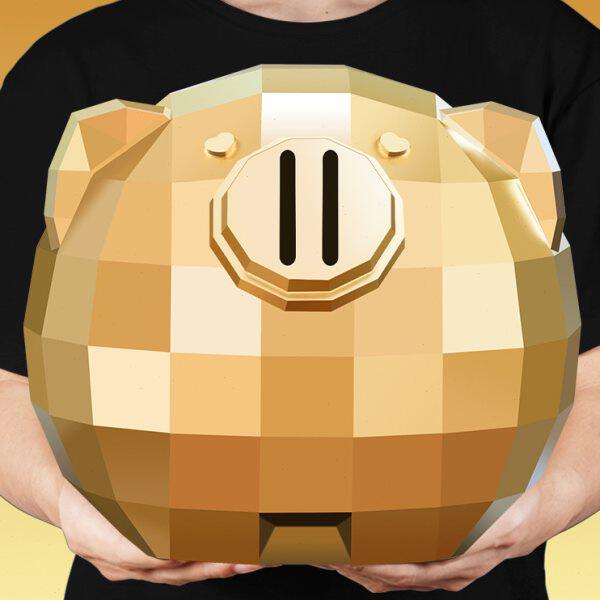 2024年新款金猪存钱罐招财创意储蓄压岁钱罐大容量摆件儿童男女孩