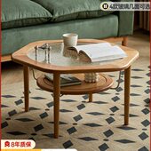 维莎实木茶几客厅家用樱桃木咖啡桌轻奢现代小户型简易玻璃茶台