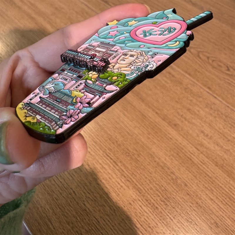 长沙冰激凌金属冰箱贴 小火车可以滑动 文创纪念品