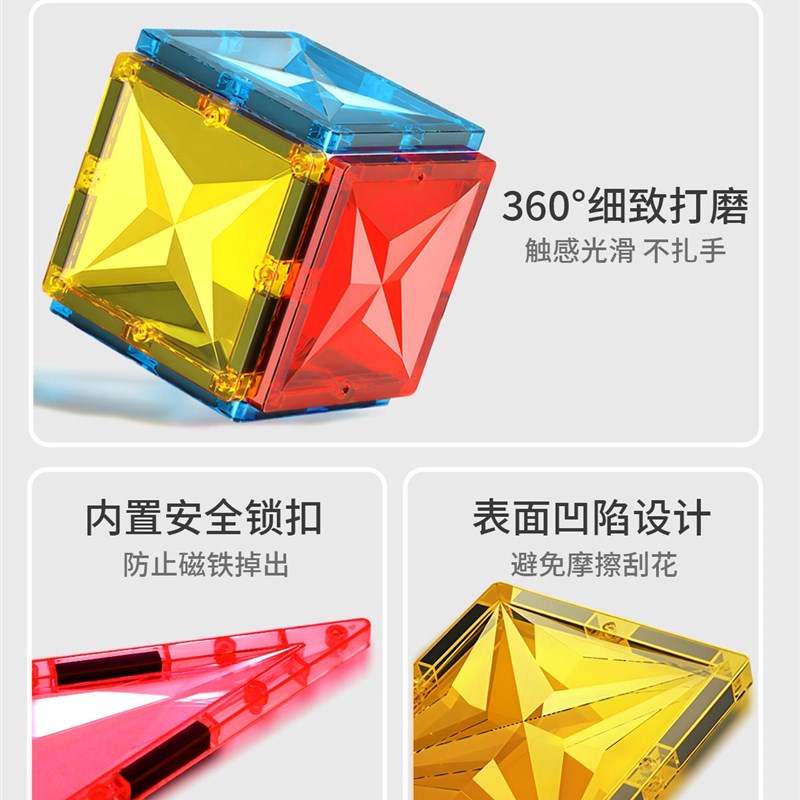 儿童磁力片磁吸方块积木益智玩具3到6岁拼装宝宝生日礼物男童女孩