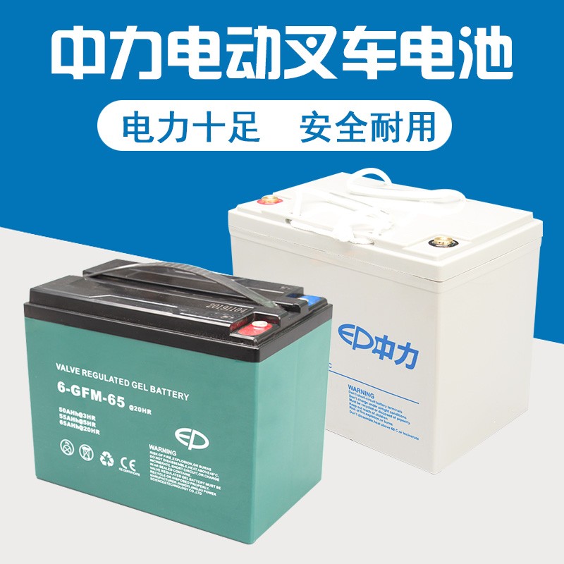 中力小金刚电动叉车配件电瓶蓄电池12V30A65A85A天能电池大地牛
