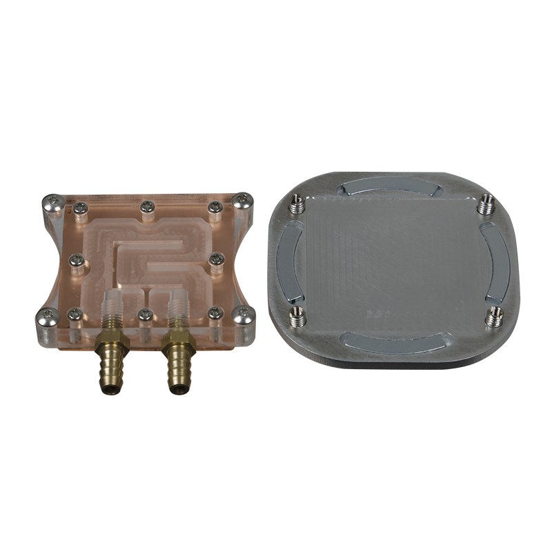 侧出水磁吸半导体散热器直播用制冷液冷降温铝板带水冷头可装12v