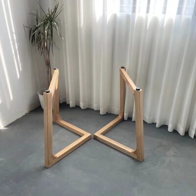 北美FSA级白蜡木桌腿原木支架实木大板餐桌脚架茶桌腿岩板支撑架