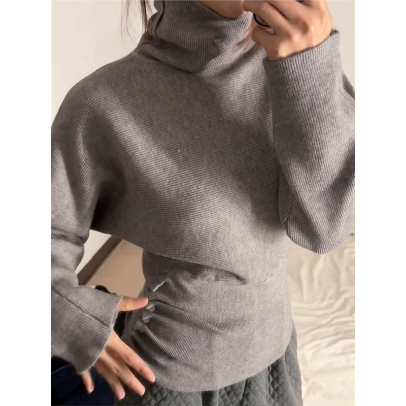 灰色半高领针织毛衣女秋冬季韩系外穿收腰加厚修身内搭打底衫上衣,女装/女士精品,POLO衫,淘宝优惠券,粉丝福利购,淘宝优惠卷