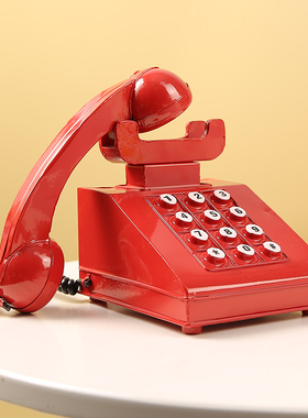 复古电话机怀旧道具模型老式铁艺听筒座机道具装饰品商品橱窗摆件