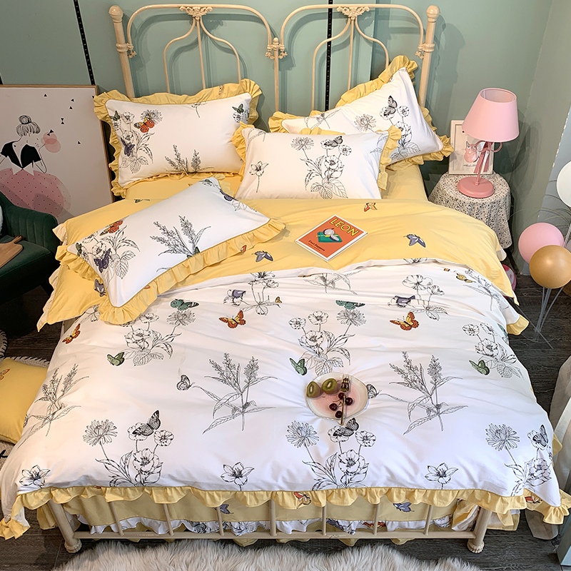 波点欧式全棉100四件套新款春秋床单公主风北欧网红床上用品