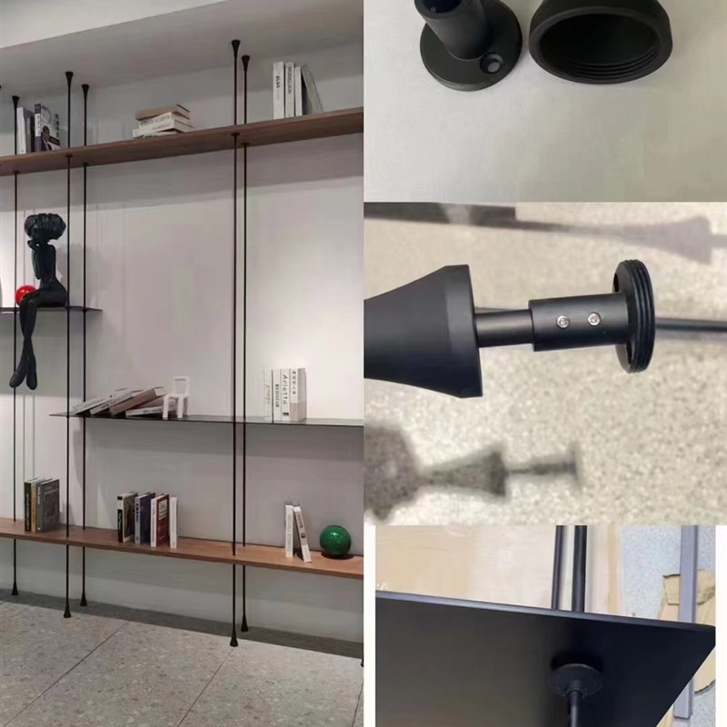 定制极简圆管铝板书架隔断展厅铝合金置物架落地式设计装饰展示架