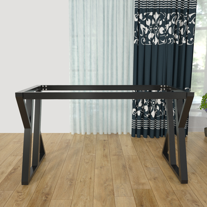 办公桌架电脑桌腿大板支架餐桌脚工作台脚会议桌铁艺金属书桌定制